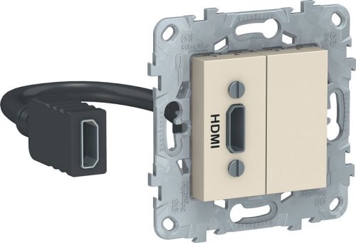 Розетка HDMI без рамки Schneider Electric Unica New 1-м. бежевый картинка